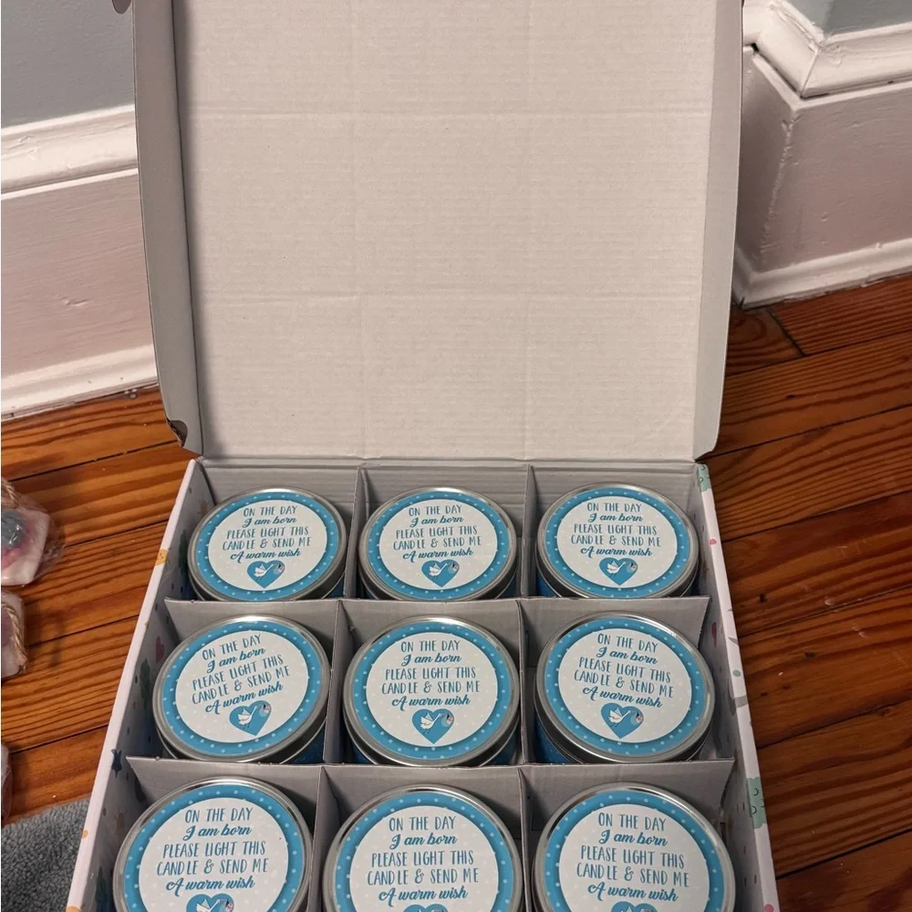 Baby shower favors candles and soaps